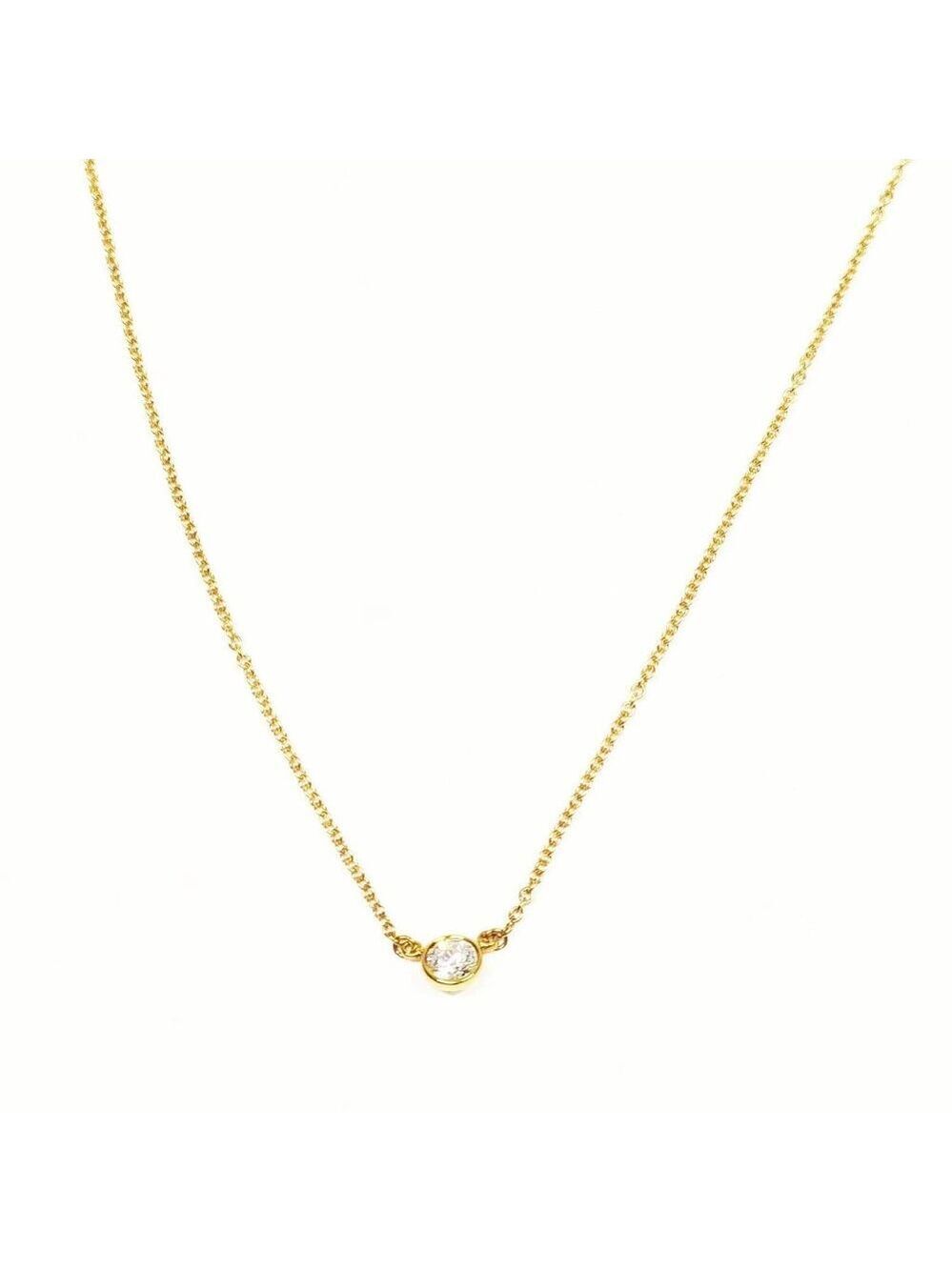 Tiffany and Co. Necklace Peretti Natural Diamond Gold 599-052925